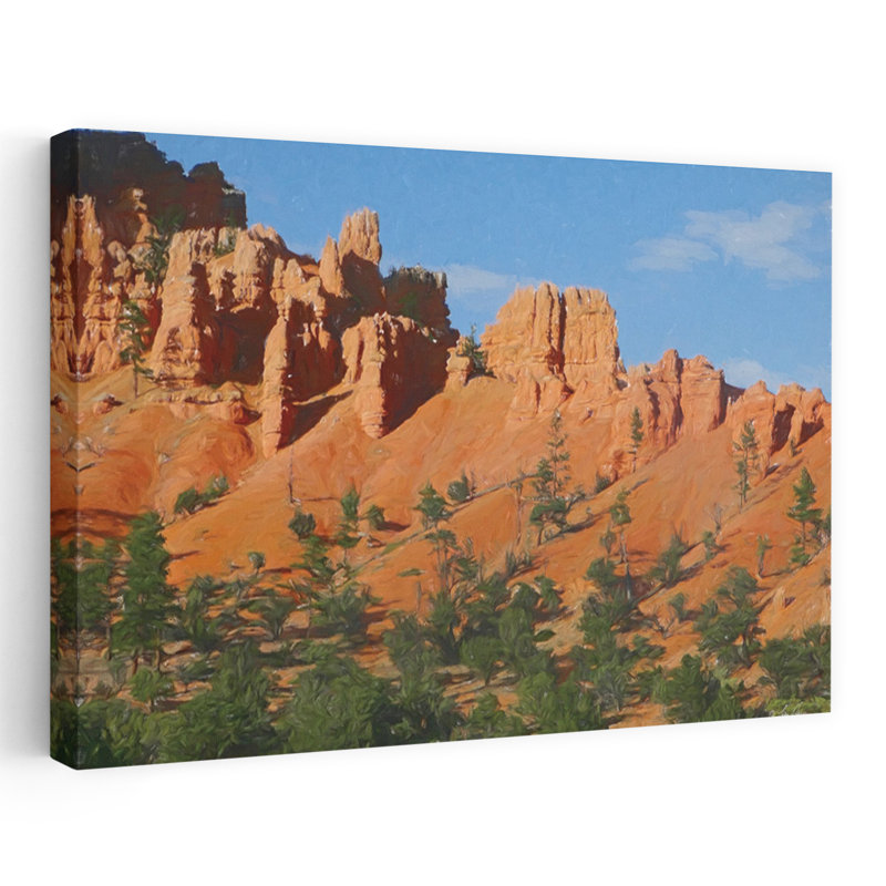 Art contemporain du Sud-Ouest abstrait paysage naturel, H 16 po x l 24 po