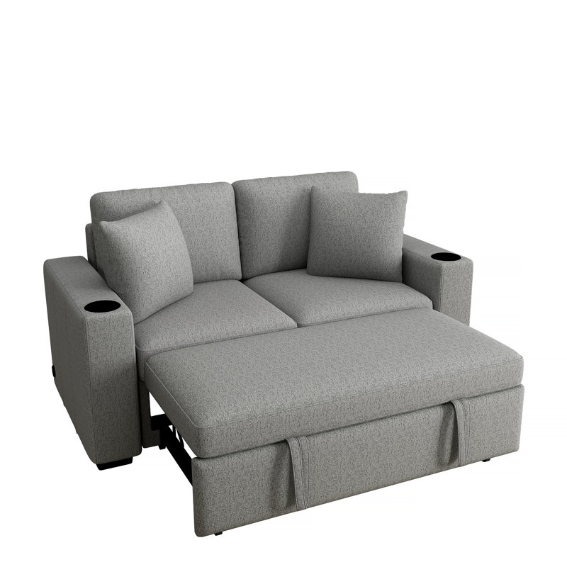 60,6 po. Canapé-lit coulissant 60,6 po., Gris chenille