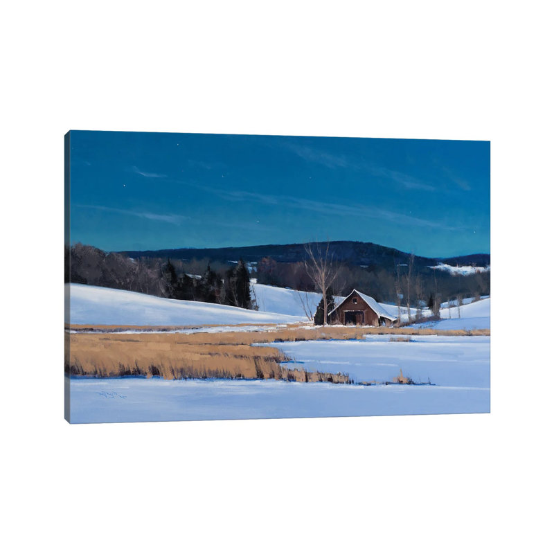 Mondovi Farm By Moonlight by Ben Bauer - Wrapped Canvas Print, 20.32 cm H x 30.48 cm W