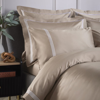 Cate 800 Thread Count Triple Row Cord Embroidered Sateen Pillow Cases