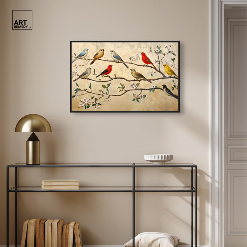 Art mural sur toile Arboreal Aria II par , H 21 po x l 31 po, Cadre flottant noir