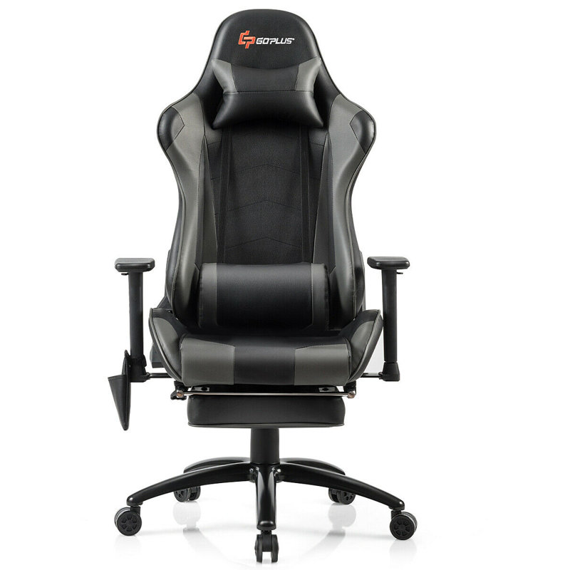 Fauteuil de jeu PC et de course, Gris