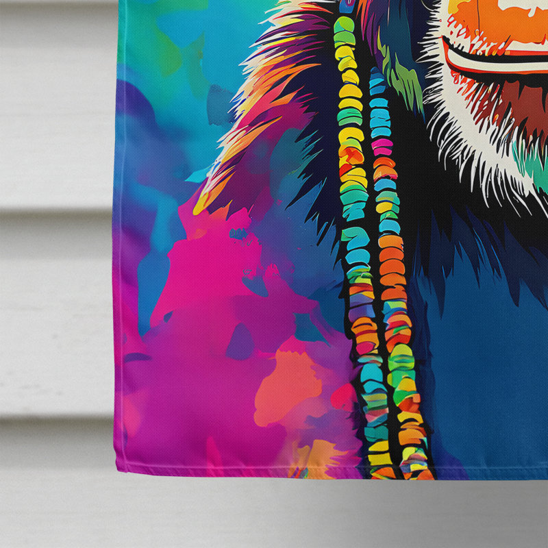 Drapeau de maison de chimpanzé hippie