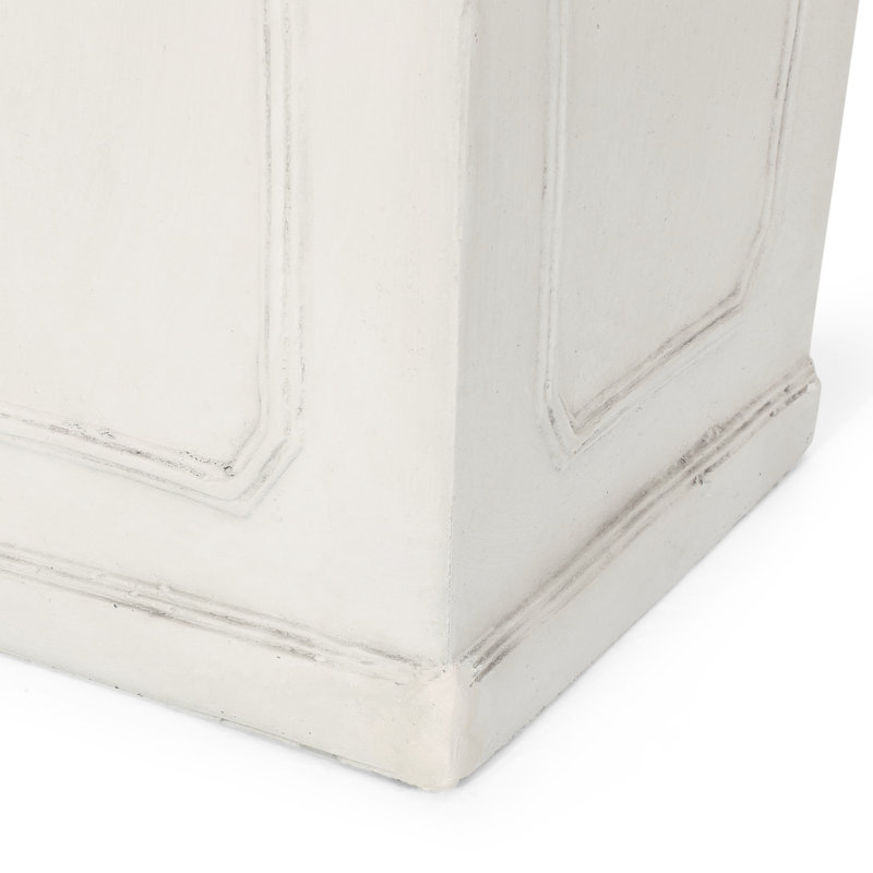 Planter - Antique White Magnesium Oxide For Outdoor Decor. 15.65 In. Depth, Width, 30.23 Height. 26.6 Lb Enhance Space With Oxide. 16 In 30.5 Height,