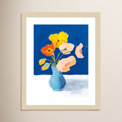 "Poppies on Blue" Painting by Pamela M.