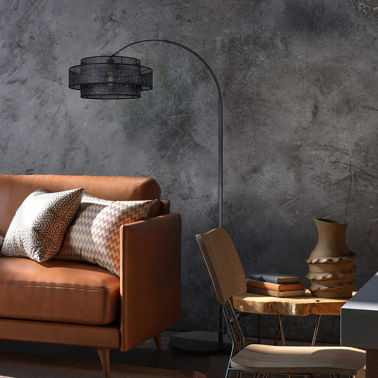 Romola 82" Dimmable Floor Lamp, Black