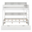 Lit superposé avec lit gigogne et tablettes de rangement, lits superposés en bois avec échelle-385877086-385877087