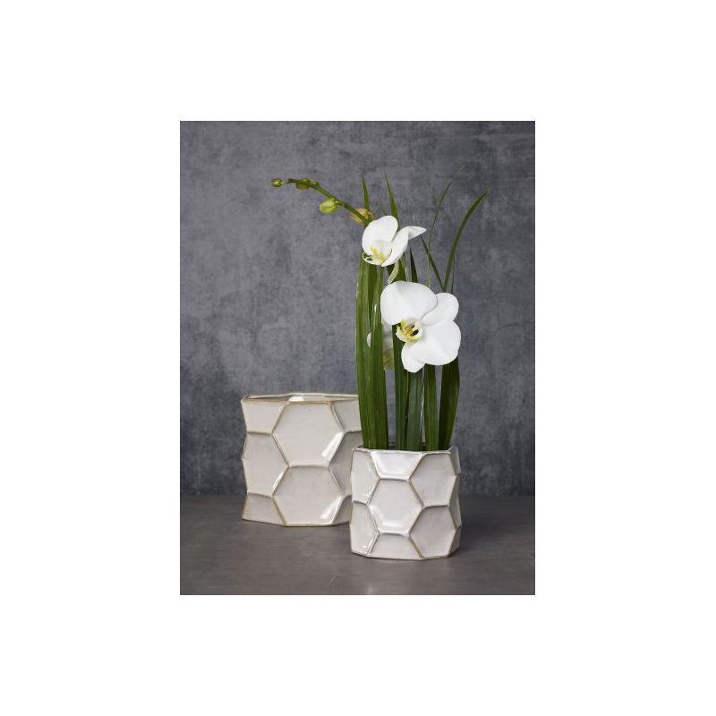 Pot à fleurs en céramique miel