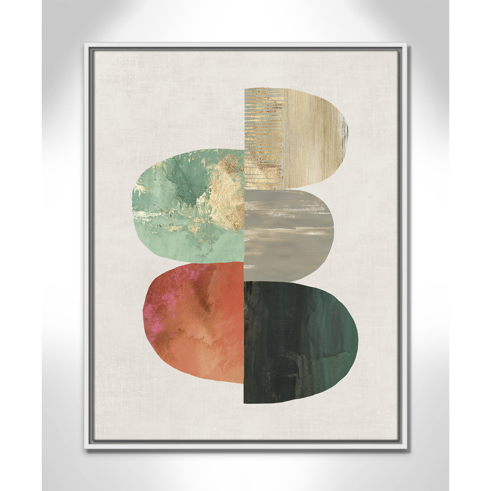 Evolving Energy I - Painting Print, Picture Framed Canvas, 29.5" H x 23.5" W, White
