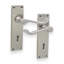 Victorian Scroll Lock Lever Handle 150mm Satin Nickel