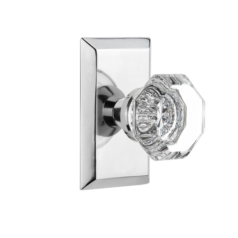Studio Plate with Waldorf Door Knob, Bright Chrome, 2-3/4”