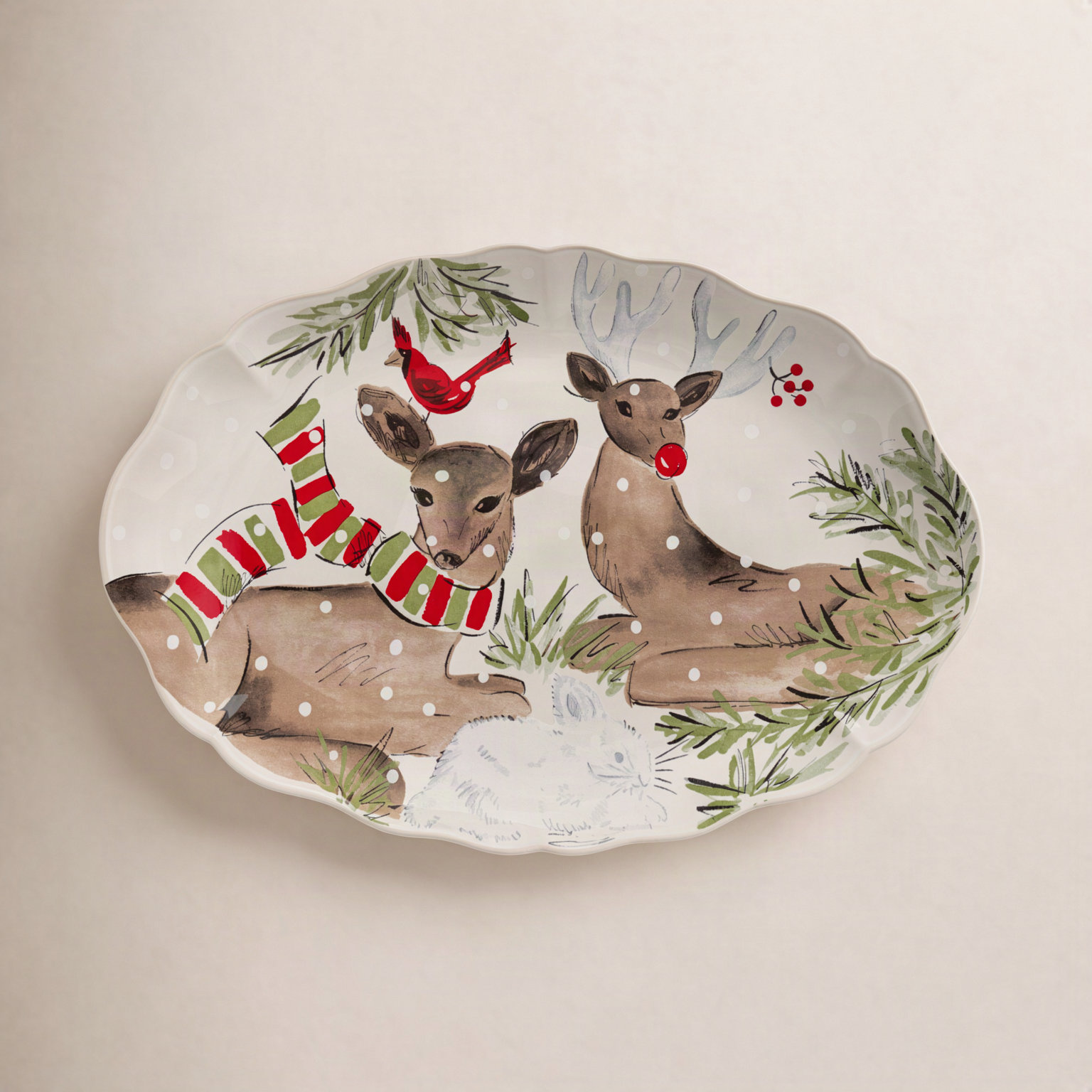 Deer Friends Oval Platter