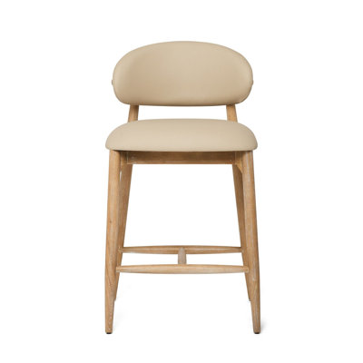 Liam Upholstered Stool with Solid Wood Frame