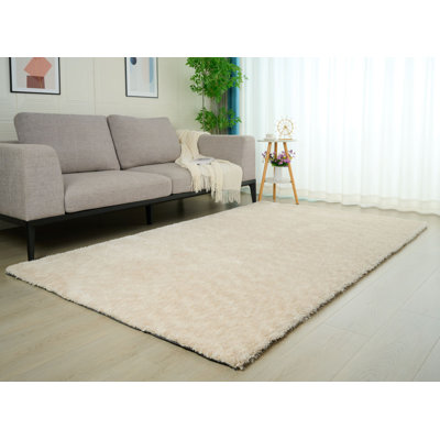 Tapis beige épais tissé à la main Sav