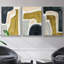Brushy Shapes I - Ensemble de 3 reproductions de cadres photo sur toile-97759334-97759335
