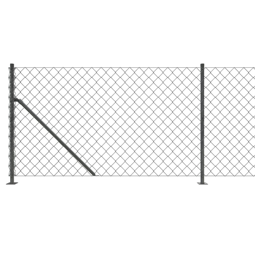 Vidaxl Chain Link Fence With Flange Green 2.2X25 M