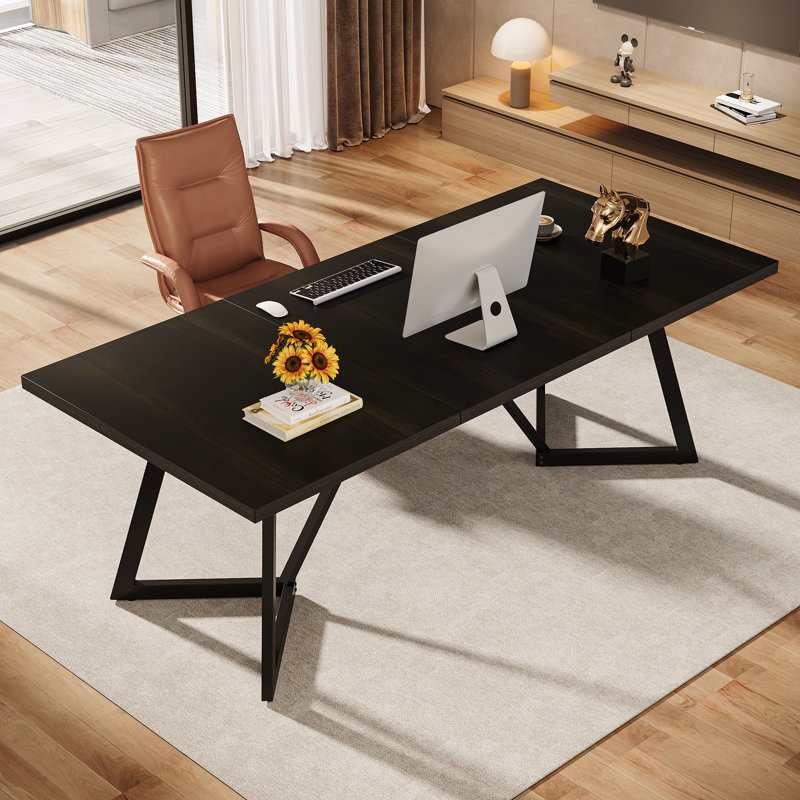 180Cm W Rectangle Executive Desk, Black