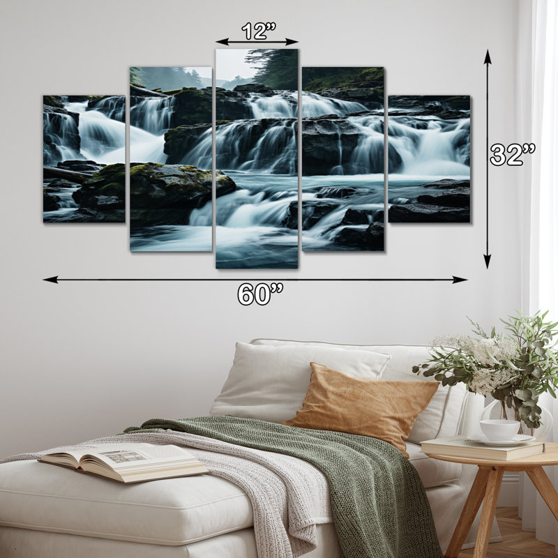 Waterfall Eternal Cascade II - Landscapes Canvas Print - 5 Panels