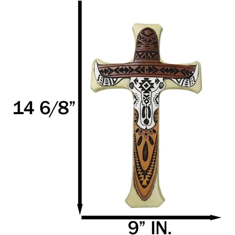 Plaque de croix murale Southwestern Tiki
