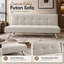 Canapé-lit convertible en tissu, futon multifonctionnel pliant pour salon, beige-579565785