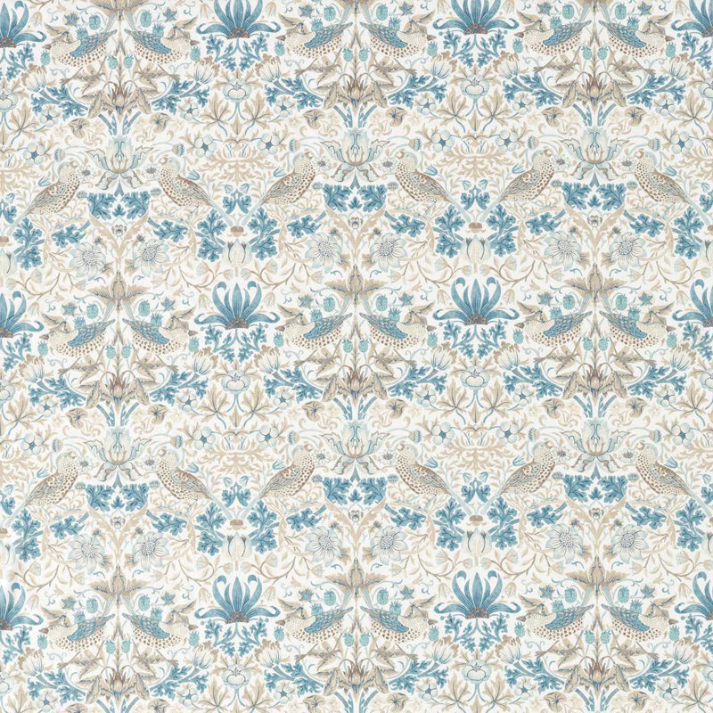 Strawberry Thief Fabric, Slate/Vellum