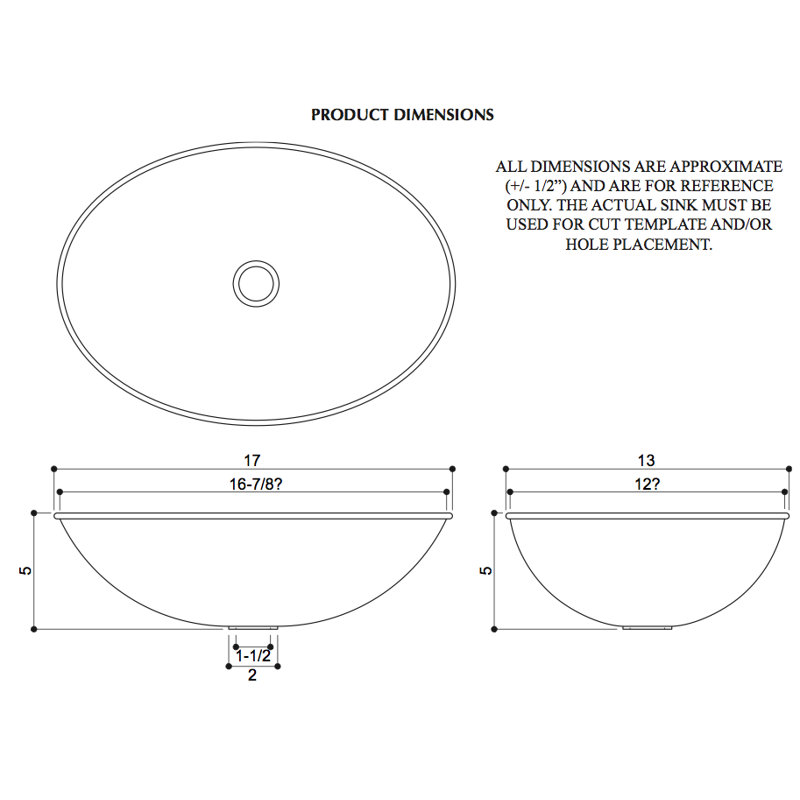 D'Vontz 13'' Copper Oval Bathroom Sink, Polished Nickel