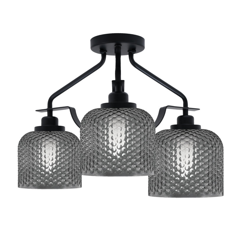 Verre semi-encastré 3 lumières Scituate, Noir mat, Clair