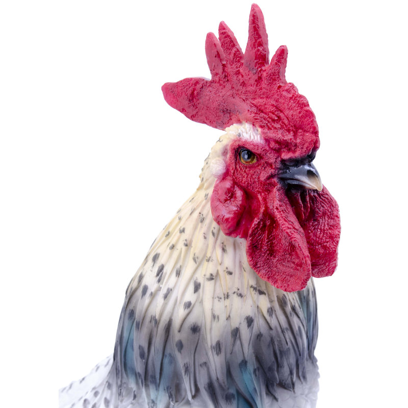 Rooster Statue, Black/White