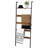 Versatile Industrial Rustic Brown Wall-Leaning Blanket Ladder with Storage Shelf