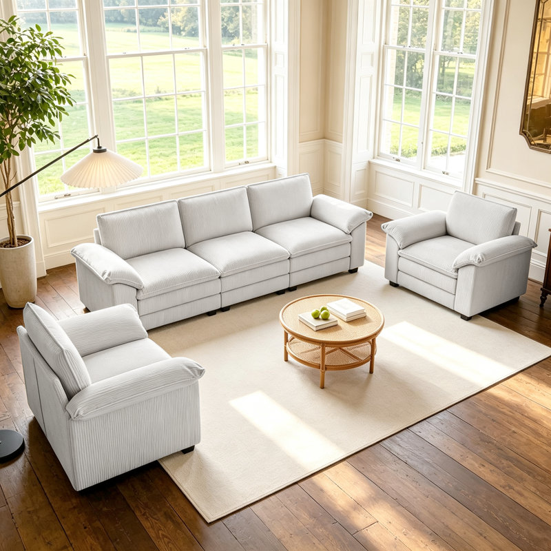 Canapé modulaire 5 pièces Lauretta, Beige