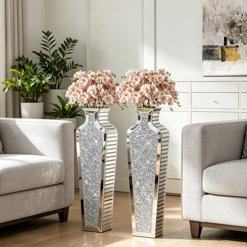 Ensemble de 2 vases de sol en miroir