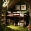 Lit mezzanine bas simple en bois massif avec échelle-339277525