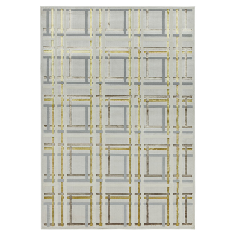 Aurora AU15 Elexus Metallic Beige/Grey Area Rug, Rectangle 120 x 170cm
