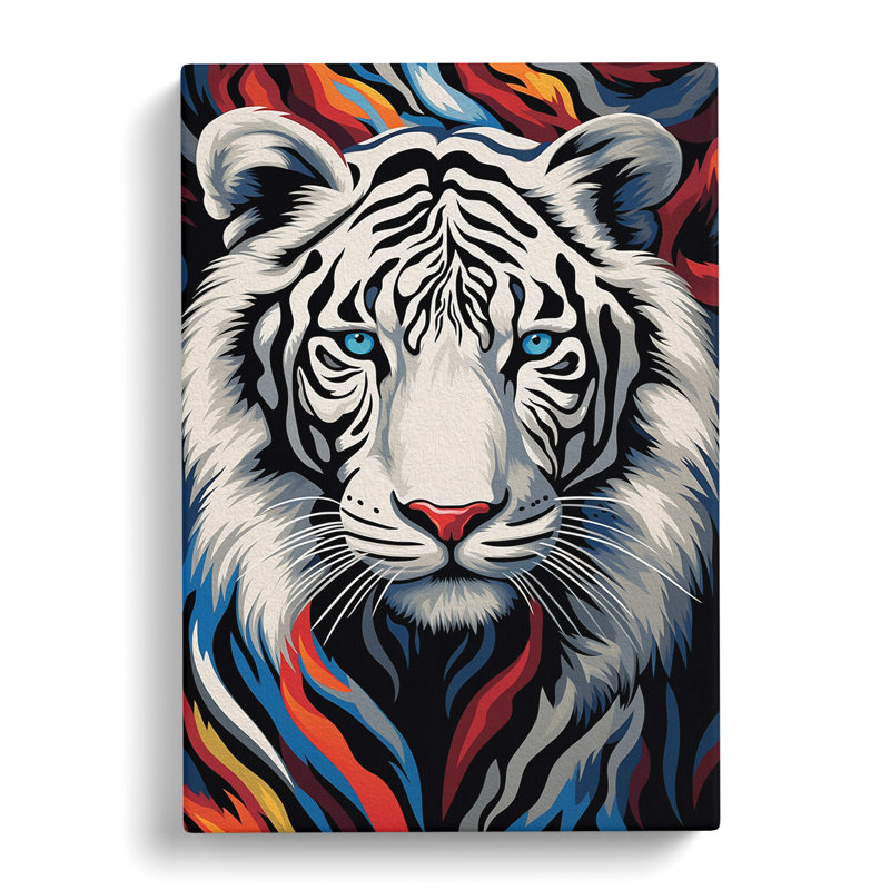 Tiger Op No.3 - Wrapped Canvas Print, 50cm H x 35cm W x 3cm D