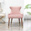 Chaise en velours rose, rembourrée de mousse, courbée, pieds noirs massifs, chaise d'appoint galvanisée dorée avec revêtement capitonné à dossier dense, finition en métal