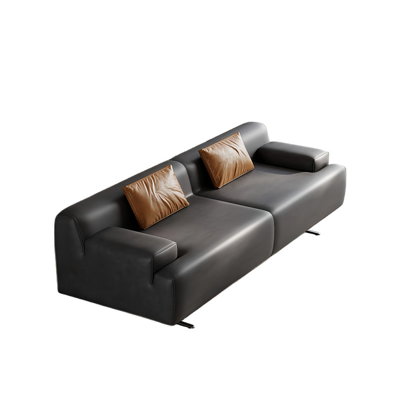 Banc rembourré en cuir de microfibre Modern Simplicity, H 27,55 po x l 70,86 po x P 21,65 po, Gris foncé