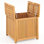Table d'appoint d'extérieur 2 en 1 en bois d'acacia avec rangement, carré