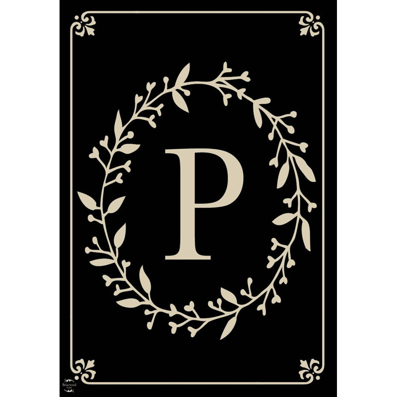 Drapeau de jardin Briarwood Lane, monogramme classique, lettre P