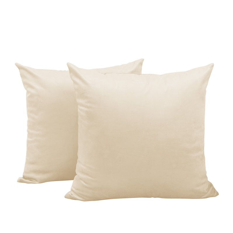 Soft Velvet Decorative Throw Pillow Covers For Couch Sofa, Square 20", Beige