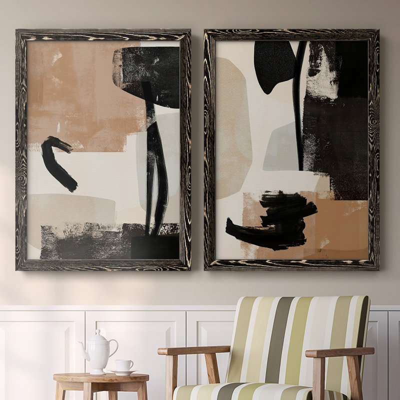 «Selective Arrangement III», reproduction de cadre photo sur toile 2 pièces, Noir, H 31,5 po x l 88 po x P 1,5 po