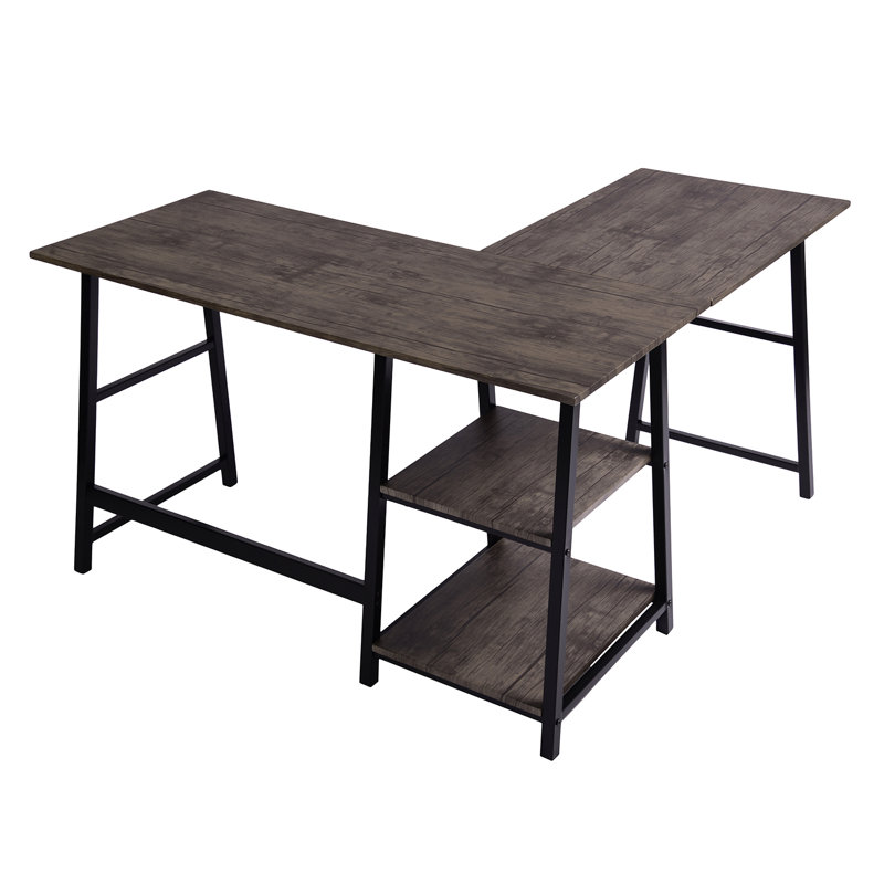 Charge L-Shaped Writing Desk, Dark Brown, 75cm H x 120cm W x 120cm D