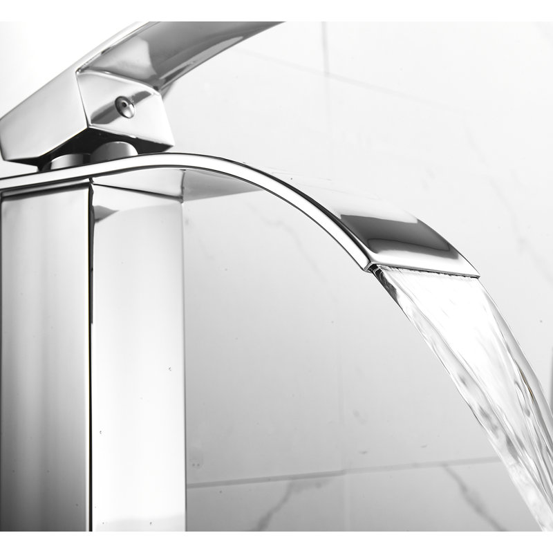 Robinet de lavabo de salle de bain avec ensemble de drain Robinet de salle de bain cascade pour salle de bain à une poignée