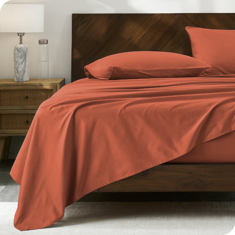 Twin XL Winter Blue Organic Cotton Percale Sheet Set