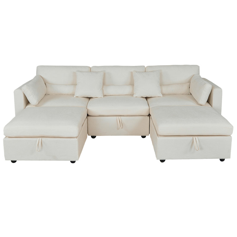 Sofa, Beige Chenille