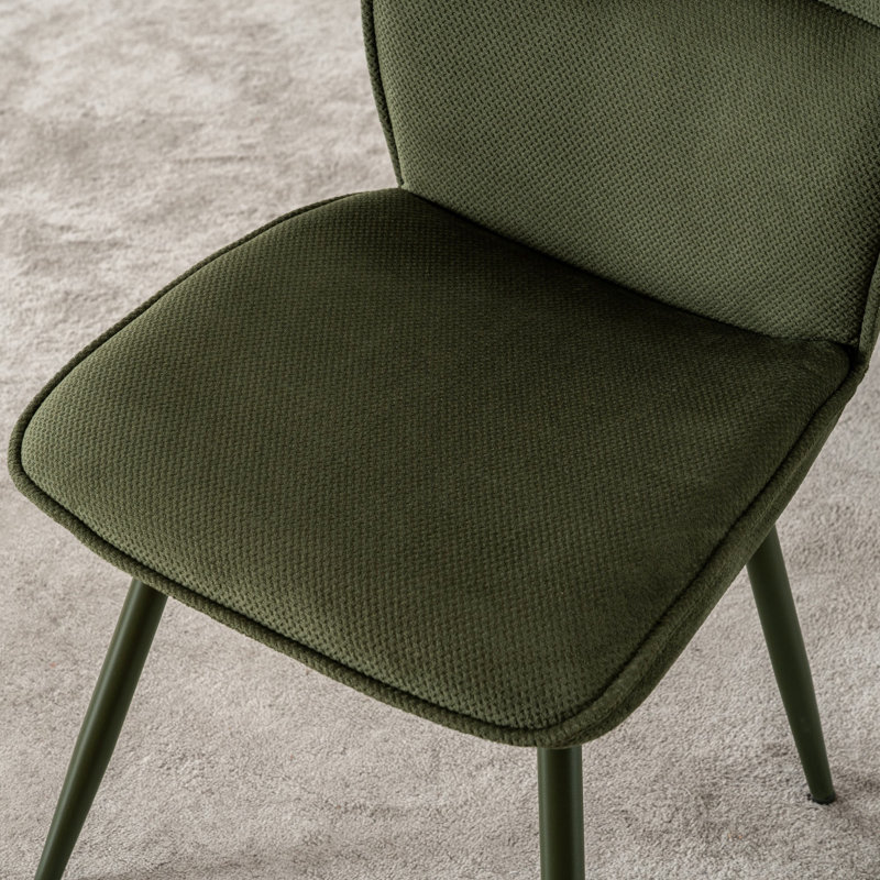 Chaises de salle à manger rembourrées en chenille avec dossier haut et pieds en métal pour cuisine, 4