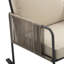 Ensemble de conversation d'extérieur beige 3 pièces avec coussins et corde
