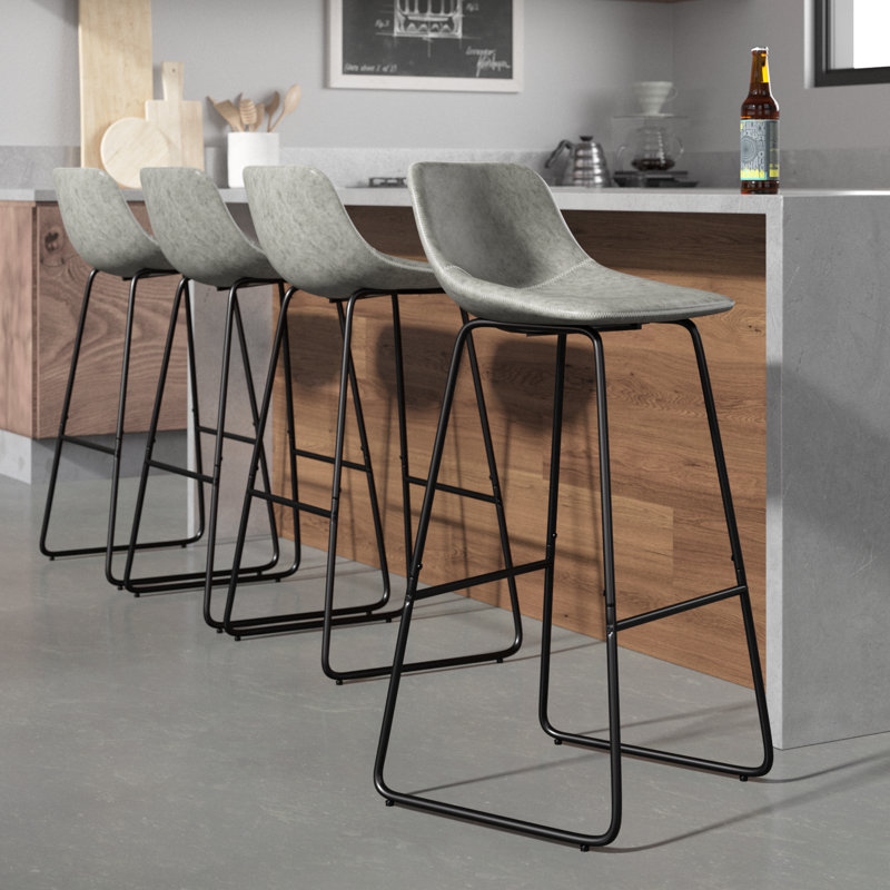 Tabouret de bar et de comptoir Hambrook, Tabouret de bar (siège d'une hauteur de 30 po), gris, 4