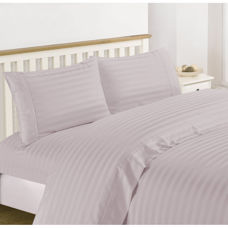 Ensemble de draps en mélange de coton 1200 fils Hampton, Bleu marine, Ensemble de draps très grand californien avec 2 t