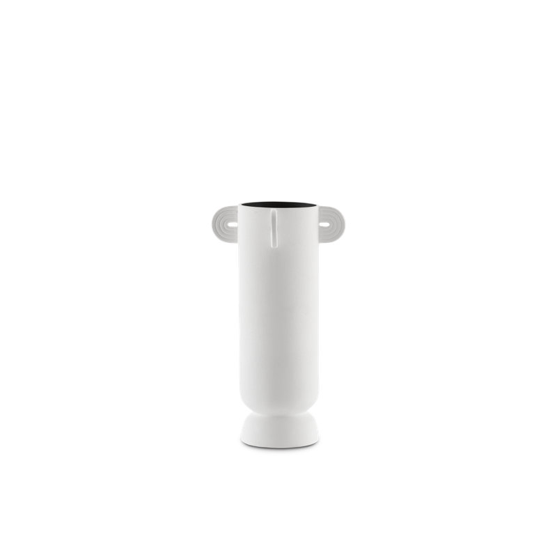 Happy 40 Handmade Ceramic Table Vase, Textured White