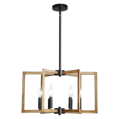 6-Light Chandelier Metal Modern Chandelier Adjustable Height for Ceilings